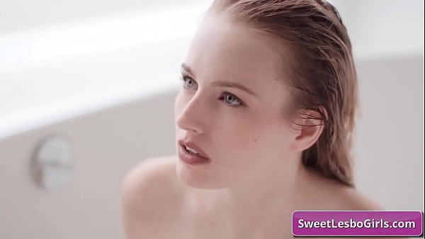 Sensual hot and sexy lesbian interracial couple Scarlett Sage, Julie Kay making out in the bathtub