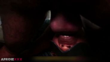 Young African couple hard deepthroat